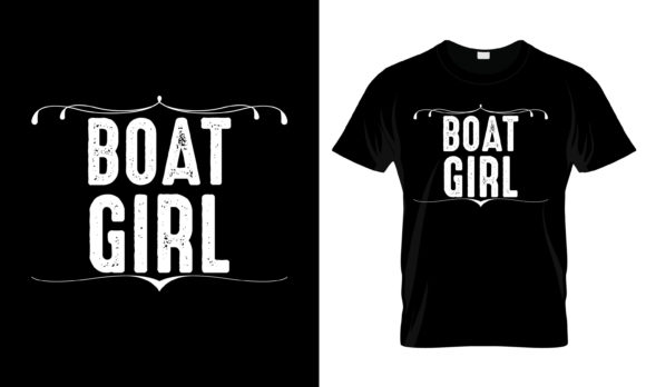 Boat Girl T-Shirt Graphics for Print Templates