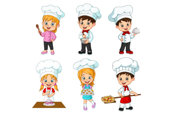Cute Cartoon Children Chef Graphics