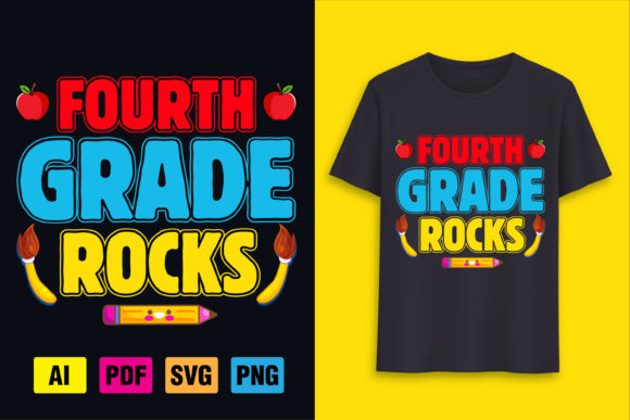 Fourth Grade Rocks Graphic Design Asset