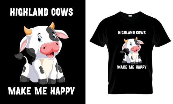 Gighland Cows Make Me Happy Graphics for Local Branding