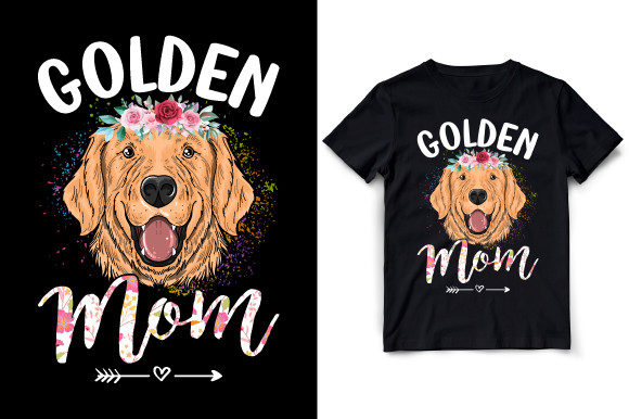 Golden Retriever Dog Mom T-Shirt Design