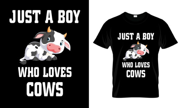 Just a Boy Who Loves Cows Graphics for Local Branding